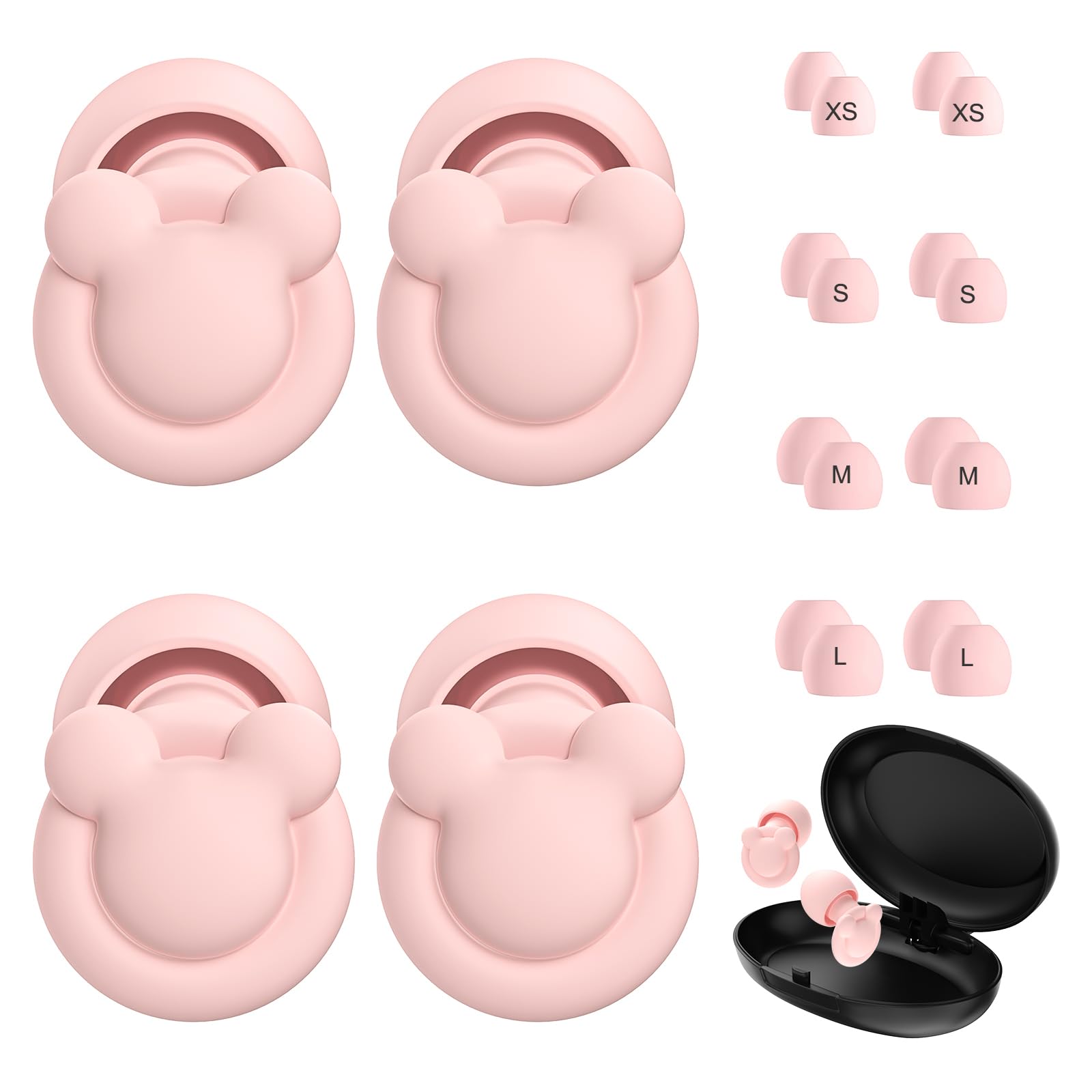 2 Pairs Ear Plugs for Sleeping Noise Cancelling Reusable Earplugs for Noise Reduction 24dB-30dB with 16 Ear Tips Hearing Protection Ear Plugs for Concert Noise Sensitivity Study & Work Reusable