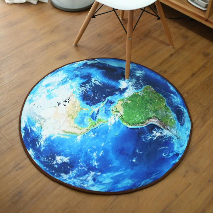 Creative Moon Earth Round Rug for Study Room