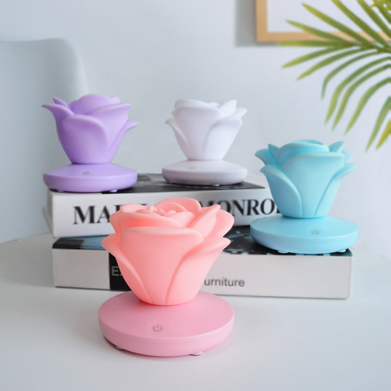 USB Rechargeable Rose Flower LED Touch Table Lamp