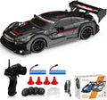 KAIMIO 1:24 Scale RC Drift Car 4WD 2.4GHz 30KM/H High Speed Racing Sport Toy Car with LED Lights Racing and Drift Wheels (8601-Black)