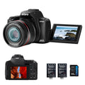ORDRO 4K Digital Camera for Photography & Video 12X Optical Zoom Camera with Flip Screen 64MP WiFi Touch Screen Vlogging Camera with Flash 64GB Card 1700mAH Battery - Black