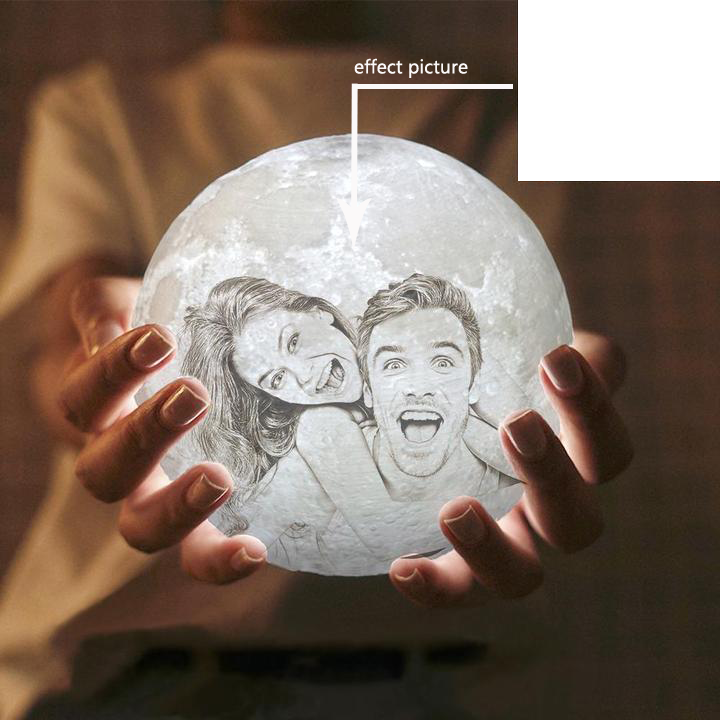 Custom Dual Color Moon Lamp with Touch Control
