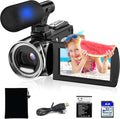Rumyums Video Camera Camcorder YouTube 4K 48MP Vlogging Camera Recorder 3.0 Inch 270 Degree Rotation Screen 18X Digital Zoom Video Camera for Kids with Microphone and 32G SD Card