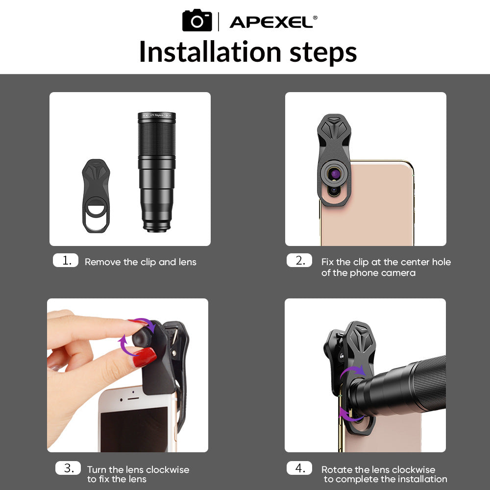 Universal Adjustable 22x HD Telephoto Lens for Phones