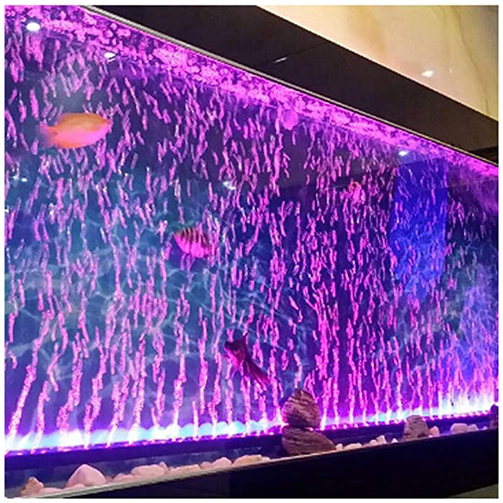 HCDMRE LED Air Bubble Light Aquarium Light Underwater Submersible Fish Tank Light Color Changing Making Oxygen Aquarium ToolsUs Plug (123cm/48.4")