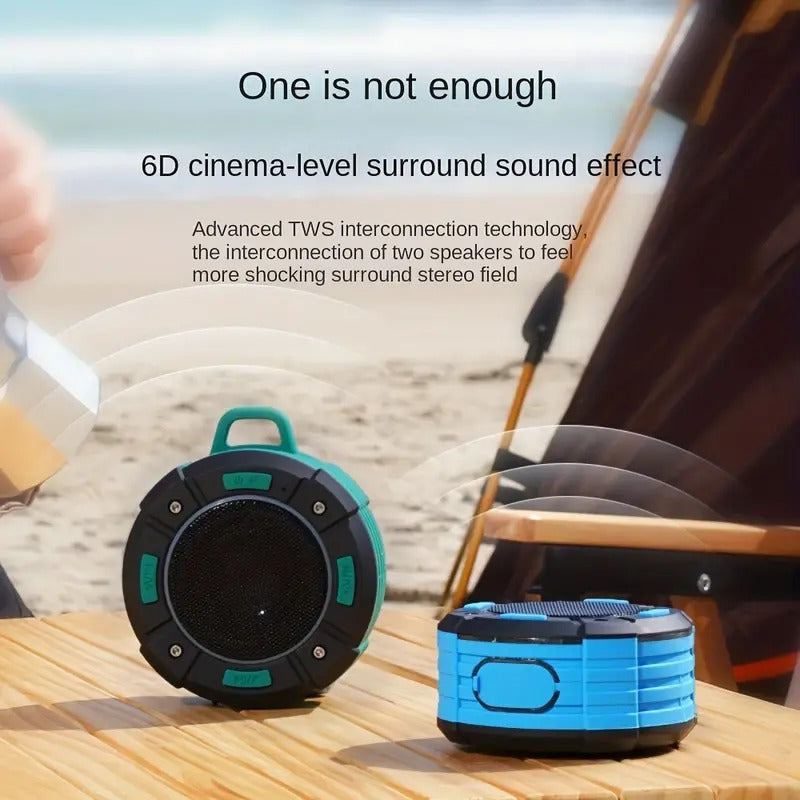 Portable Mini BT Speaker with Suction Cup & Lights