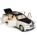 BDTCTK 1/32 Rolls-Royce Phantom Model CarZinc Alloy Pull Back Toy car with Sound and Light for Kids Boy Girl Gift(White)