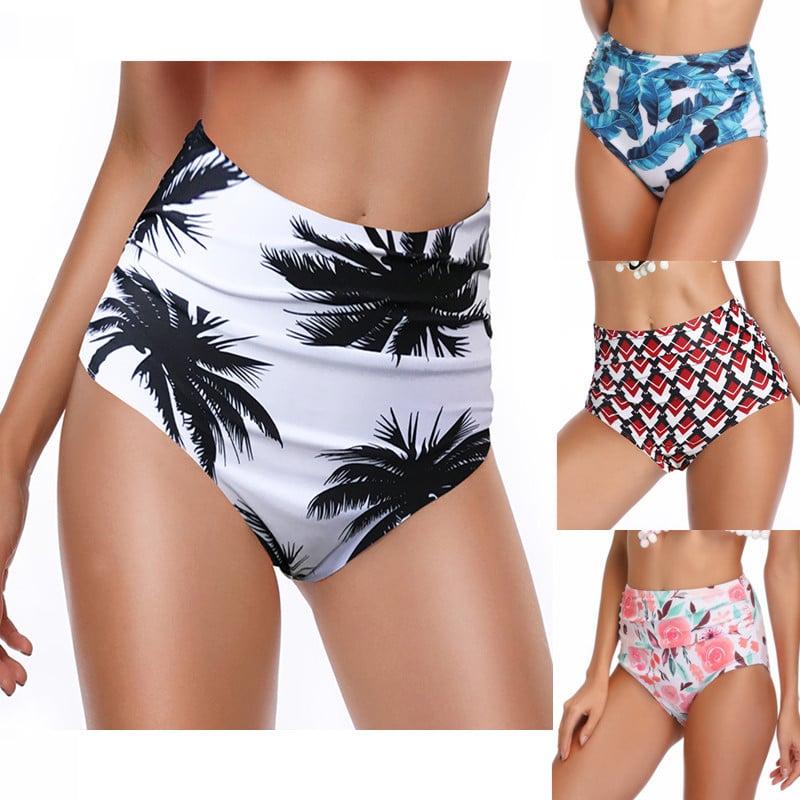 Women's High Waist Slim Pattern Swimming Trunks
