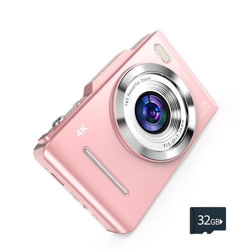 4K Digital Camera - 48MP Photos 32GB SD Card & Lanyard Included - Cameras for Photography Vlogging Camera Film Camera Mini Camera Small Camera Gift for Kids Girls Students & Teens