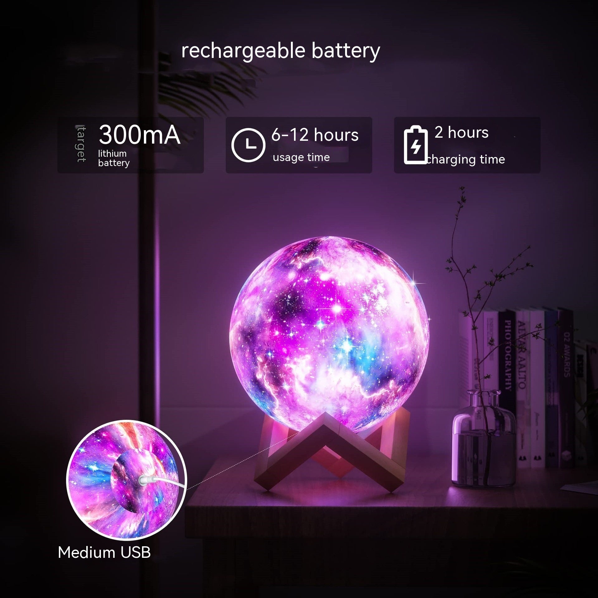 3D Printing Moon Light Galaxy Light