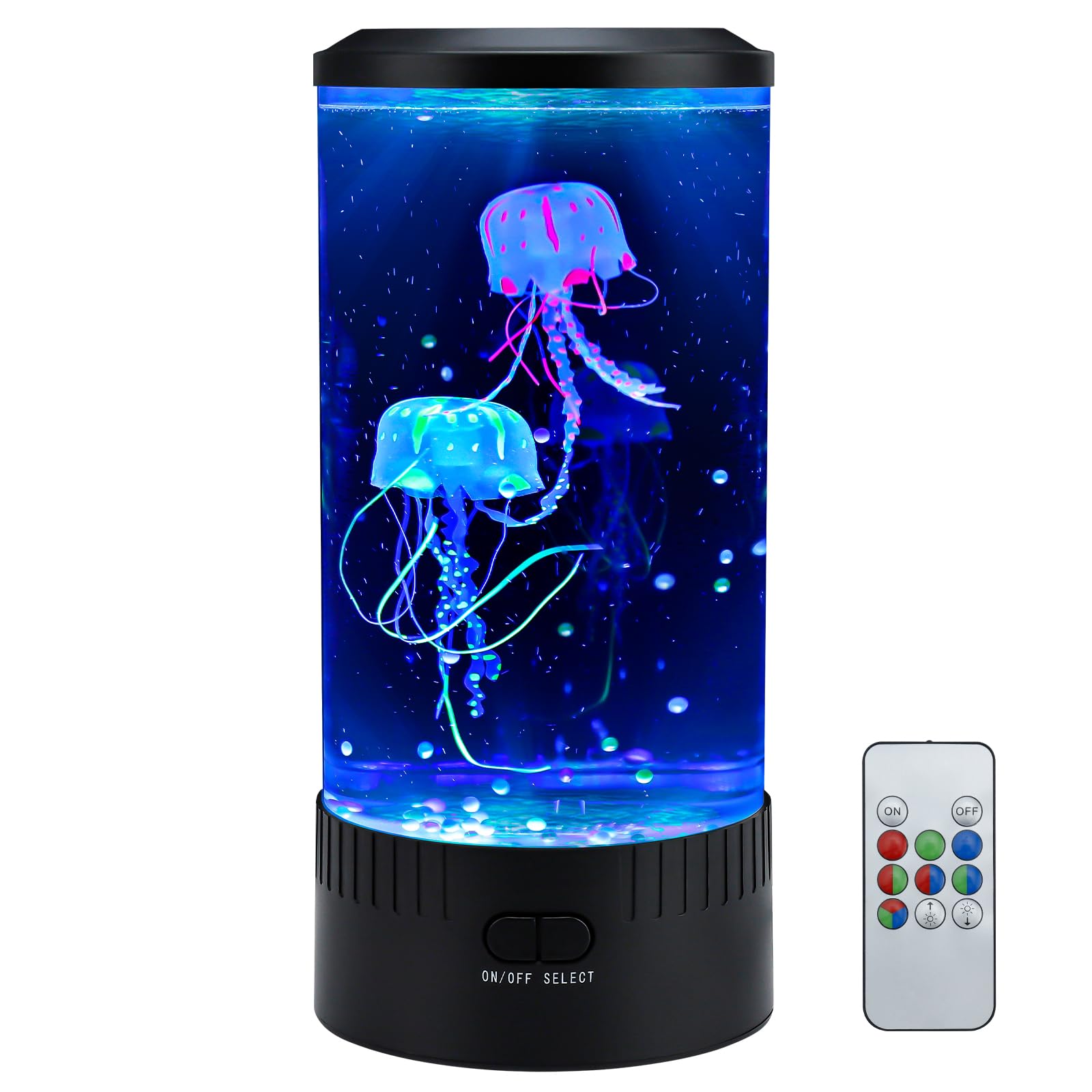 TOUBIK Jellyfish Lamp LED Mood Night Light with 7 Color Changing Remote Control Large Jellyfish Aquarium Tank Night Light to Decorate Home Office Gifts for Kids Teens Adults 5.11" Dia x 11.41" H