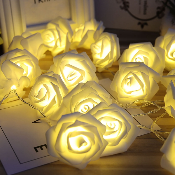 LED Rose Flower String Lights Décor