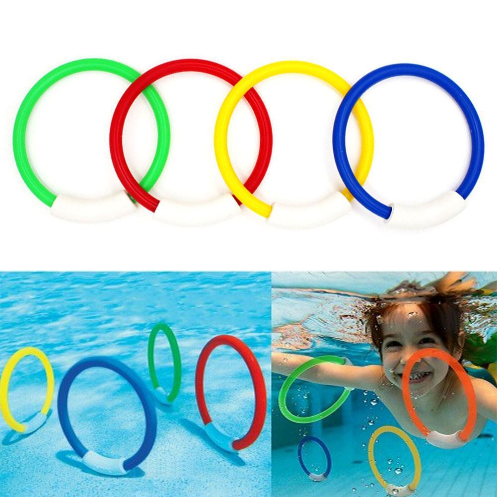 4pcs Underwater Diving Rings for Kids Swimming Fun