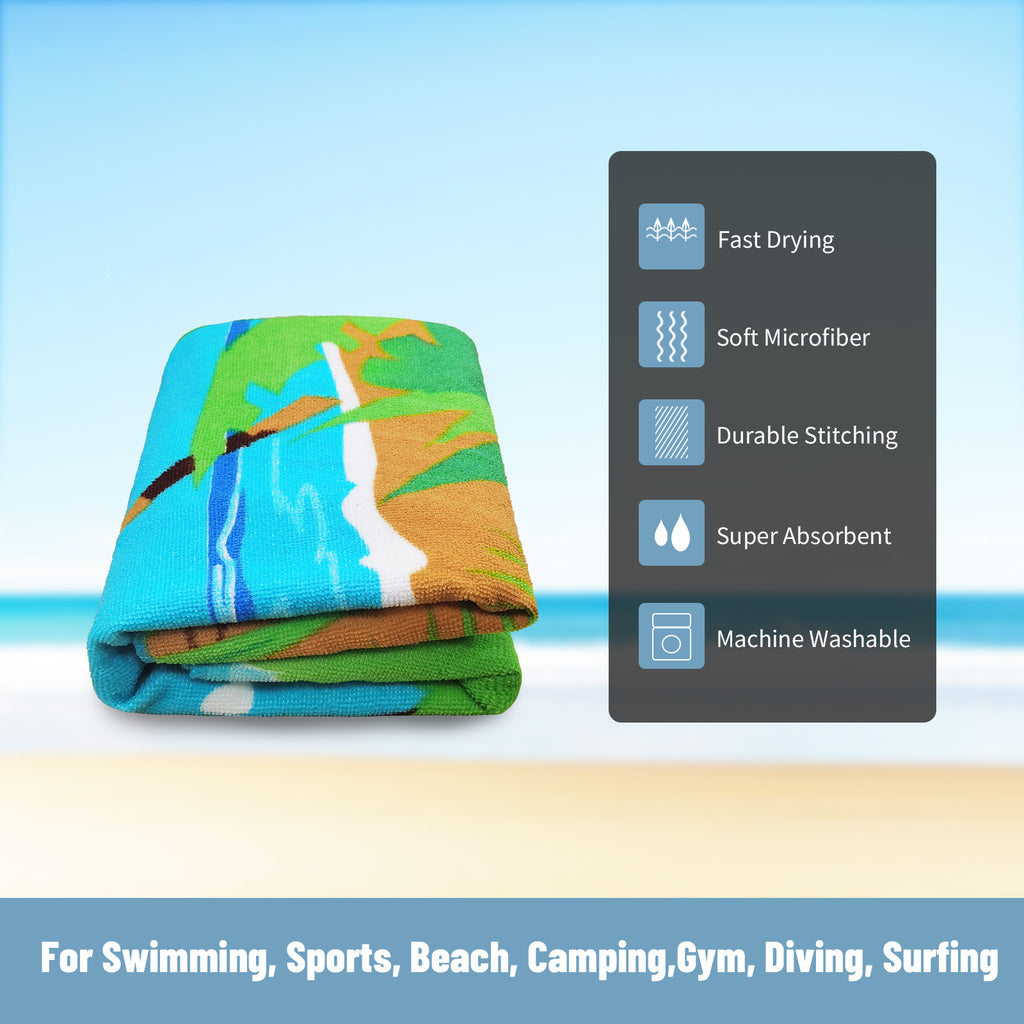Quick-Drying Summer Beach Towel for Surfing & Swimming