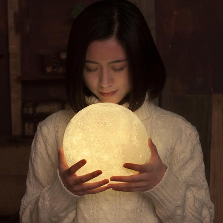Custom Dual Color Moon Lamp with Touch Control