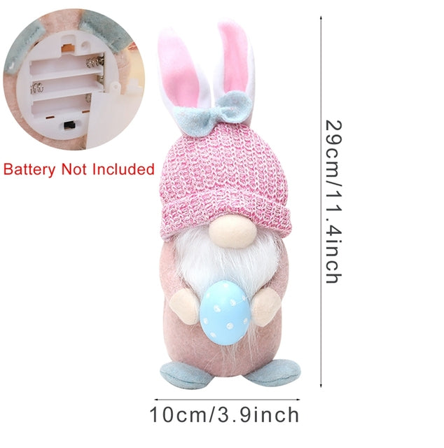 Easter Faceless Doll Rabbit Ears with Glow Lights