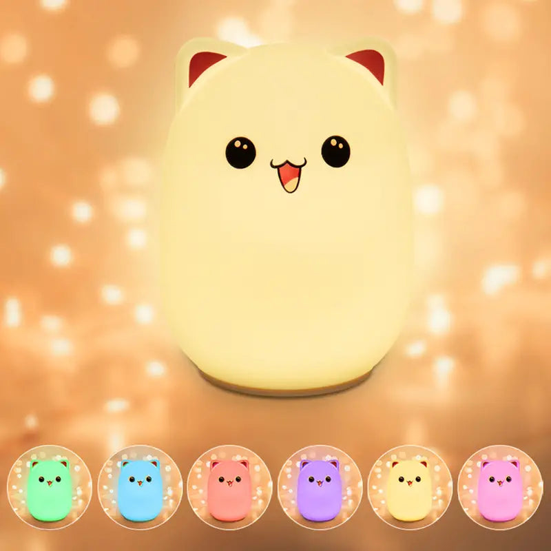 LED Nursery Night Light Bear - USB Rechargeable & Touch Sensor