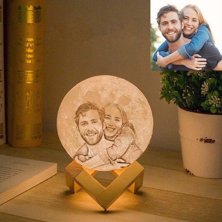 Custom Dual Color Moon Lamp with Touch Control