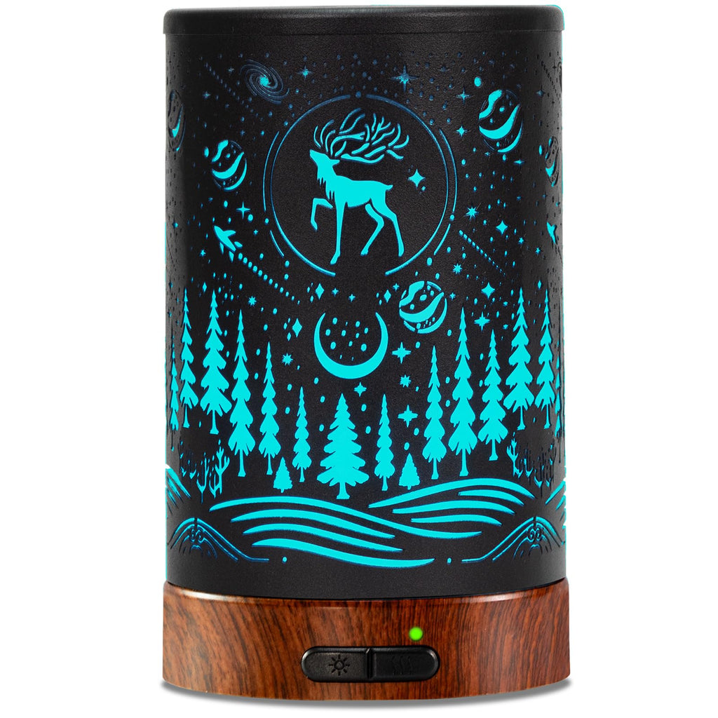 Essential Oil Diffuser - 150ML Metal Aromatherapy Diffuser for Essential Oils with 7 Colors Lights Gifts for Mom Waterless Auto Shut-Off & Ultrasonic Cool Mist Diffuser Ambience for Home