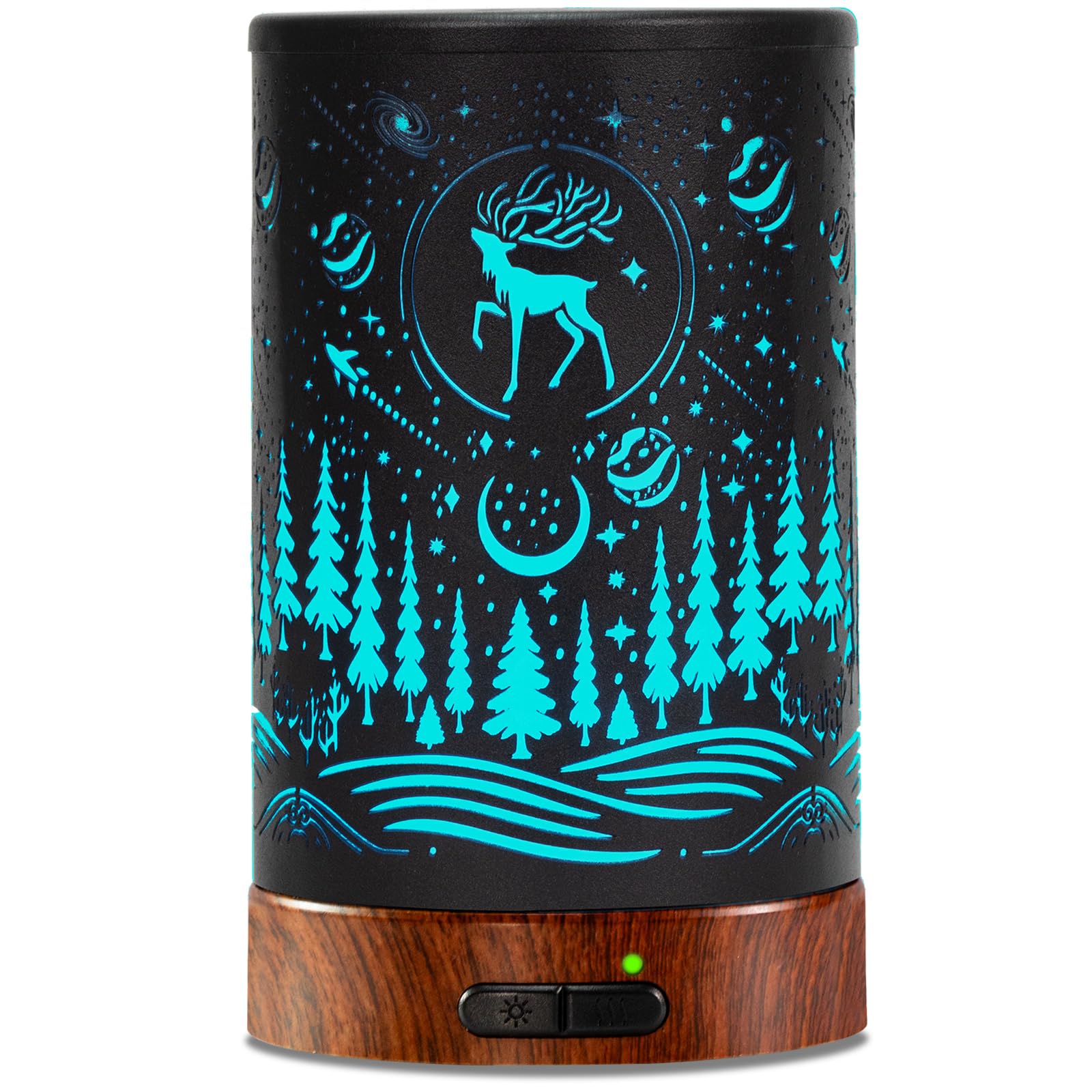 Essential Oil Diffuser - 150ML Metal Aromatherapy Diffuser for Essential Oils with 7 Colors Lights Gifts for Mom Waterless Auto Shut-Off & Ultrasonic Cool Mist Diffuser Ambience for Home