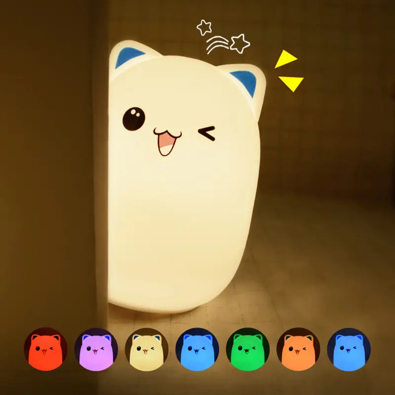 LED Nursery Night Light Bear - USB Rechargeable & Touch Sensor