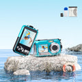 ZUAN TIME Underwater Camera 4K Autofocus 56MP Waterproof Camera Dustproof Shockproof Dual Screen Selfie Waterproof Digital Camera for Snorkeling 11FT with 64G Card Reader and 1250mAh Battery