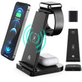 Detachable Wireless Charger 3 in 1 Wireless Charger StandQi-Certificated 15W Fast Wireless Charging Station for iPhone 11/XS/XR/8P/8Apple Watch 6/SE/5/4/3/2/1AirPods Pro Samsung S20/S10