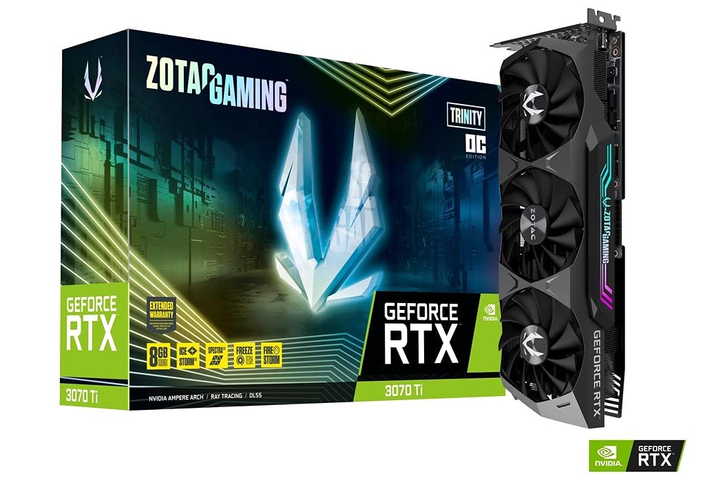 ZOTAC Gaming GeForce RTX™ 3070 Ti Trinity OC 8GB GDDR6X 256-bit 19 Gbps PCIE 4.0 Gaming Graphics Card IceStorm 2.0 Advanced Cooling Spectra 2.0 RGB Lighting ZT-A30710J-10P (Renewed)