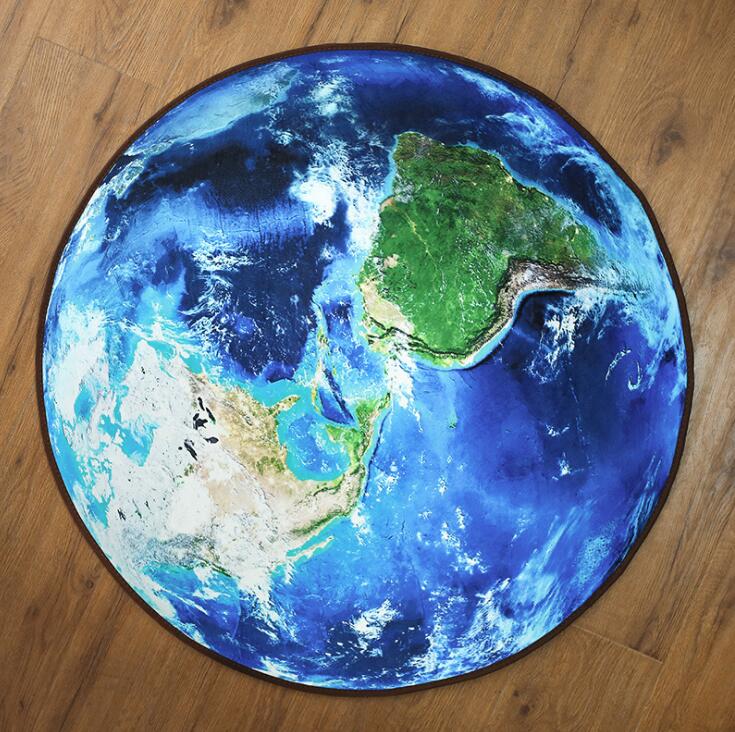 Creative Moon Earth Round Rug for Study Room