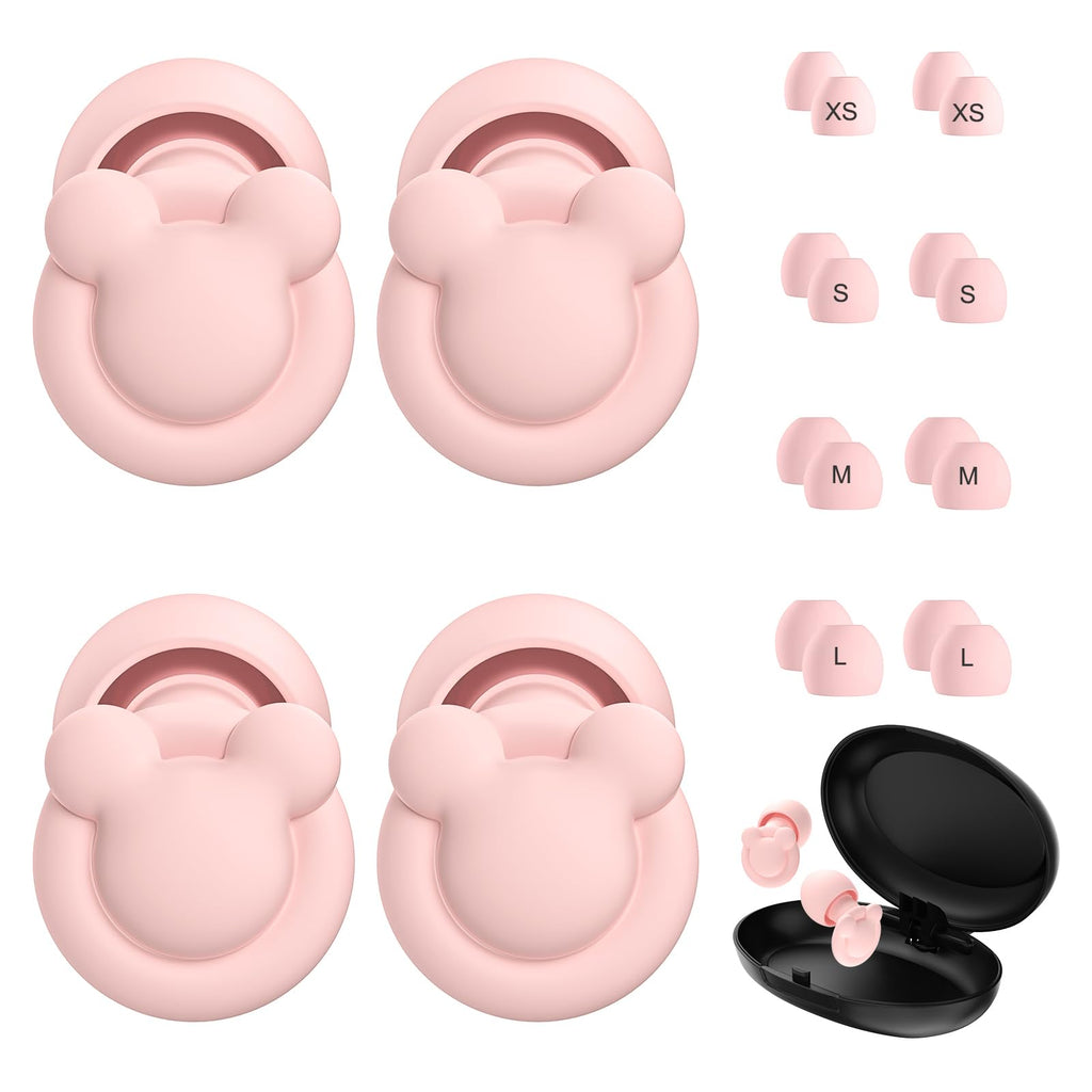 2 Pairs Ear Plugs for Sleeping Noise Cancelling Reusable Earplugs for Noise Reduction 24dB-30dB with 16 Ear Tips Hearing Protection Ear Plugs for Concert Noise Sensitivity Study & Work Reusable