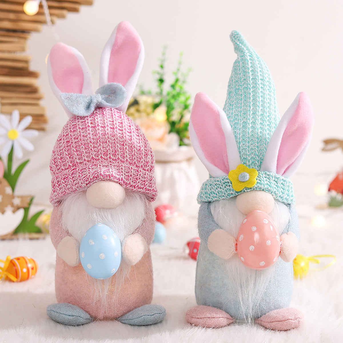 Easter Faceless Doll Rabbit Ears with Glow Lights