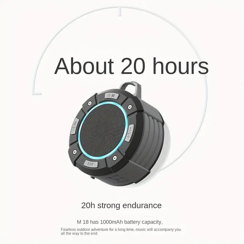 Portable Mini BT Speaker with Suction Cup & Lights