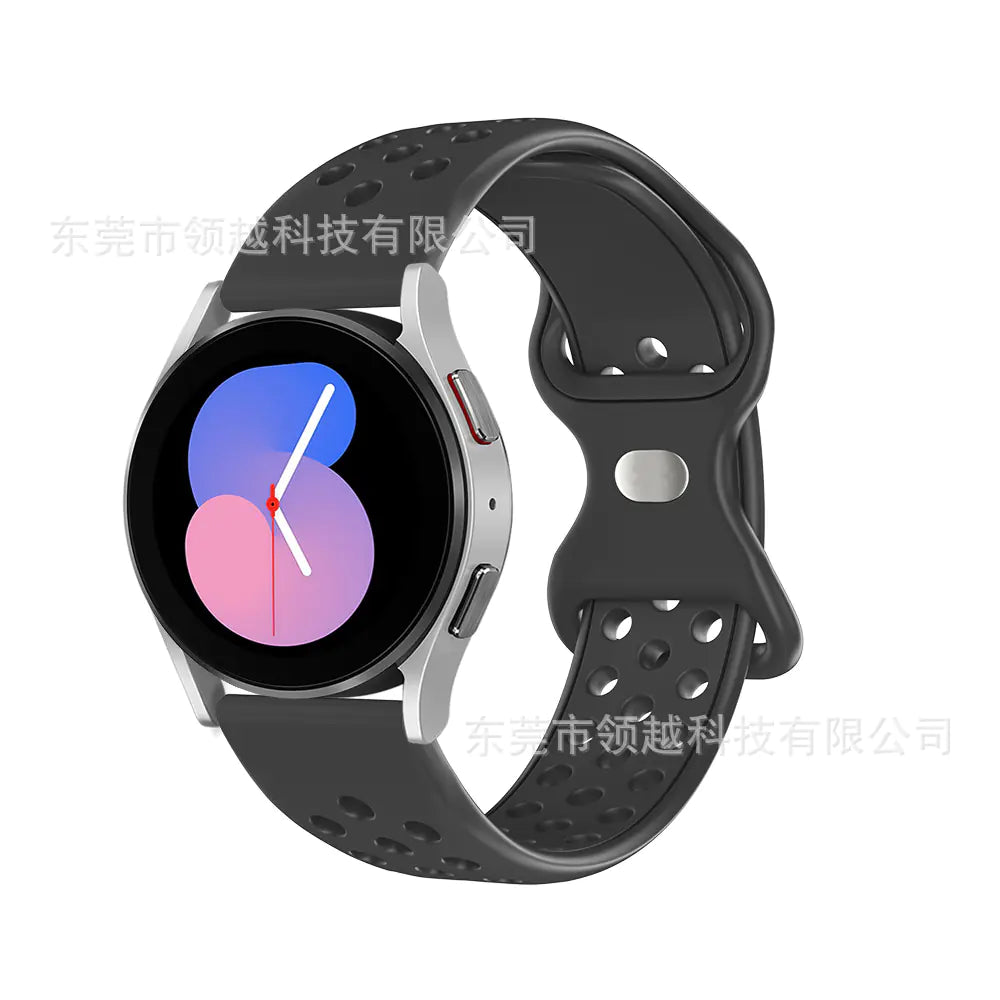 Silicone Watch Strap with Butterfly Clasp for Samsung & Huawei